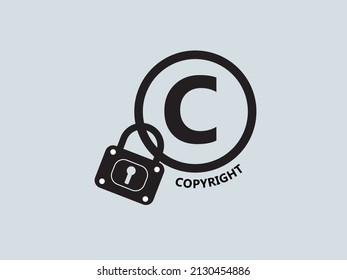 Vector black and white copyright logo suitable for world copyright day and poster editor design