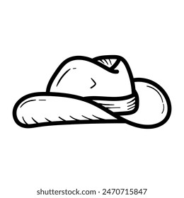 Vektorgrafik Schwarz-Weiß Cowboyhut. Sehr geeignet für komplementäre Designs, Logos und Druck.
