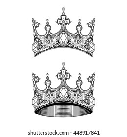 Vector Black and White Crown Set