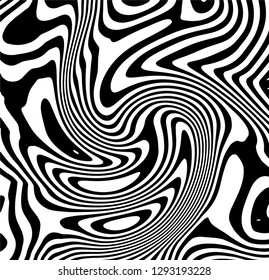 Vector black and white curved pattern