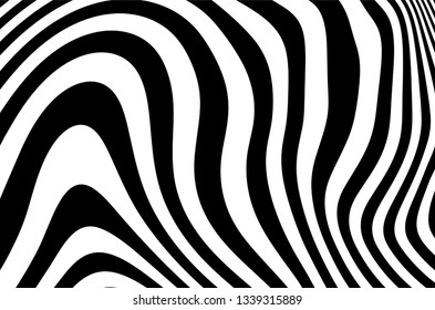 Vector black and white curved pattern