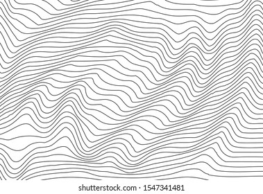 Vector Black White Curved Pattern Stock Vector (Royalty Free ...