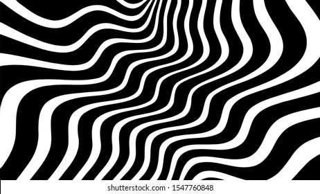 Vector Black White Curved Wave Line Stock Vector (Royalty Free ...