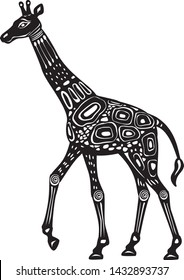 Vector Black and White Decorated stylized Giraffe
Ethnic style
