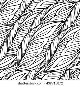 Vector black and white decorative elements seamless pattern.