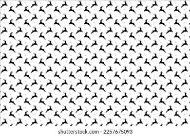 VECTOR BLACK AND WHITE DEER PATTERN