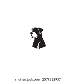 Vector black and white dog logo suitable for pet shops