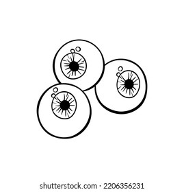 vector black and white drawing eyeballs