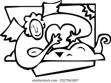 vector black and white drawing image Files