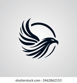 vector black and white eagle logo design