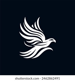 vector black and white eagle logo design