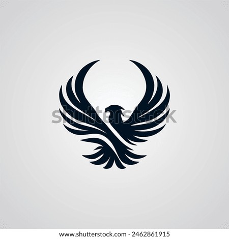 vector black and white eagle logo design