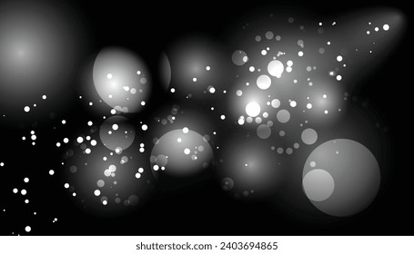 efecto vectorial de partículas flotantes en blanco y negro, linterna, efecto de luz, efecto de brillo, luz, 