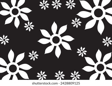 Vector blanco y negro floral diseño abstracto.