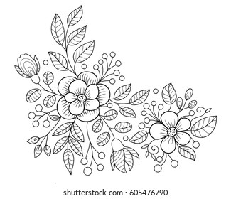 Vector Black White Floral Pattern Scrapbook Stock Vector (Royalty Free ...