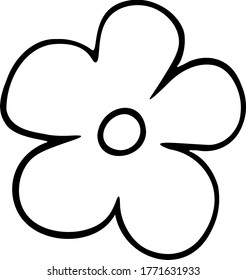 ilustración de flores negras y blancas vectoriales
