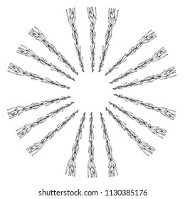 Vector black and white flowers