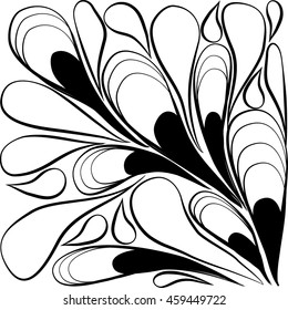 Vector Black and White Flowers vector. Coloring book page for adult. Doodle floral pattern very interesting and relaxing job for children and adults. Zen tangle drawing. Flower carpet in magic garden