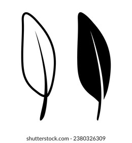 Vector Black and White Fluffy Feather Logo Icon, Silhouette Feather Set Closeup Isolated. Design Template of Flamingo, Angel, Bird Feather. Lightness, Freedom Concept