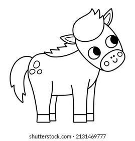 Vector Black White Foal Icon Cute Stock Vector (Royalty Free ...