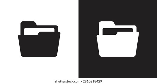 Vector Black And White Folder Icons