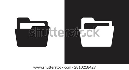 Vector Black And White Folder Icons