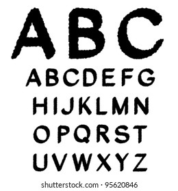 Vector black and white font alphabet - created of own font, my font is here: Image ID: 74558626