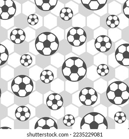 Vector Black and White Football textured repeat pattern background