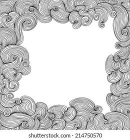 Vector black and white frame with lines