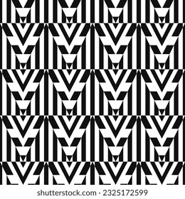 Vektorgrafik-Muster in Schwarz-Weiß-Geometrie, nahtlos