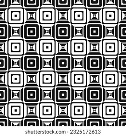 vector black and white geometric op art style seamless pattern