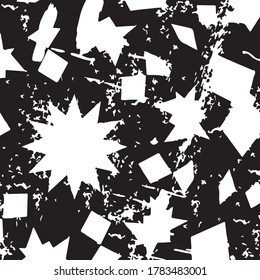 Vector black and white geometric retro abstract background for your game