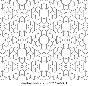 vector black and white geometric seamless pattern