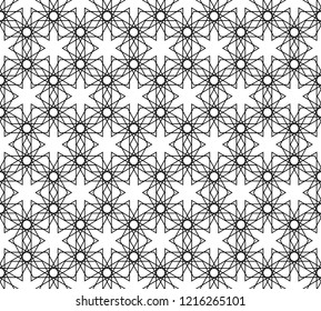 vector black and white geometric seamless pattern