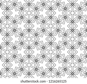 vector black and white geometric seamless pattern