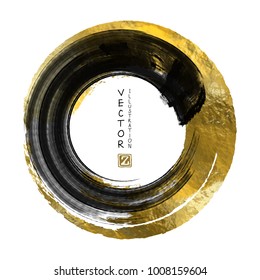 Vector Black, White and Gold Design Templates for Brochures, Flyers, Mobile Technologies, Applications, Online Services, Emblems, Logo, Banners and Infographic. Golden Abstract Modern Background.