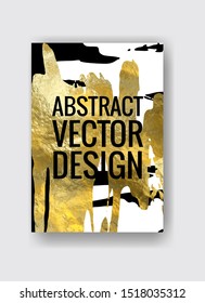Vector Black, white and Gold Design Template for Brochures, Flyers, Mobile Technologies, Applications, Online Services, Typographic Emblems, Logo, Banners. Golden Abstract Modern Background