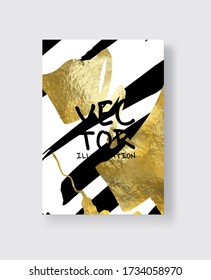Plantillas de diseño de oro y blanco negro vectorial para folletos, volantes, tecnologías móviles, aplicaciones, servicios en línea, emblemas tipográficos, logotipos, banners e infografía. Fondo Resumen de Oro.