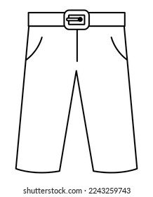 Vector black and white groom pants line icon. Cute just married boy suit piece. Wedding ceremony outline clothes. Cute gentleman trousers or coloring page
