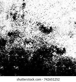 Vector black and white grunge background from stains and cracks