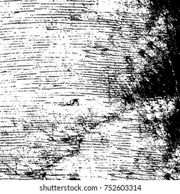 Vector black and white grunge background. Abstract monochrome pattern of stains, cracks, scratches print posters and design. Vintage elements and old texture of the ink