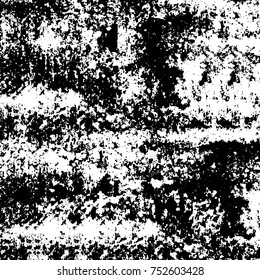 Vector black and white grunge background. Abstract monochrome pattern of stains, cracks, scratches print posters and design. Vintage elements and old texture of the ink