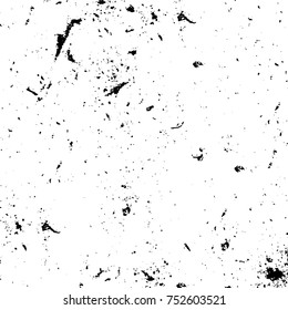 Vector black and white grunge background. Abstract monochrome pattern of stains, cracks, scratches print posters and design. Vintage elements and old texture of the ink