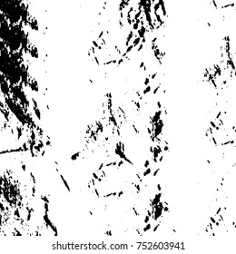 Vector black and white grunge background. Abstract monochrome pattern of stains, cracks, scratches print posters and design. Vintage elements and old texture of the ink