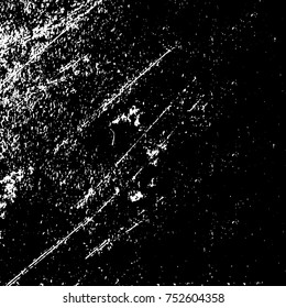 Vector black and white grunge background. Abstract monochrome pattern of stains, cracks, scratches print posters and design. Vintage elements and old texture of the ink