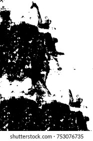 Vector black and white grunge background. Abstract monochrome pattern of stains, cracks, scratches print posters and design. Vintage elements and old texture of the ink