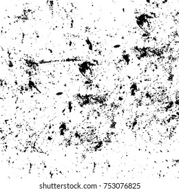 Vector black and white grunge background. Abstract monochrome pattern of stains, cracks, scratches print posters and design. Vintage elements and old texture of the ink