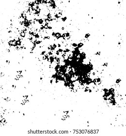 Vector black and white grunge background. Abstract monochrome pattern of stains, cracks, scratches print posters and design. Vintage elements and old texture of the ink