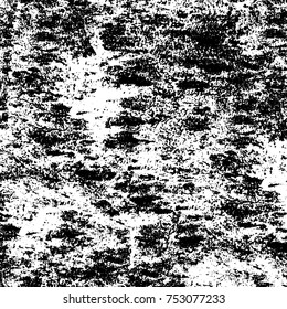 Vector black and white grunge background. Abstract monochrome pattern of stains, cracks, scratches print posters and design. Vintage elements and old texture of the ink