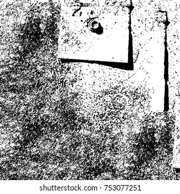 Vector black and white grunge background. Abstract monochrome pattern of stains, cracks, scratches print posters and design. Vintage elements and old texture of the ink